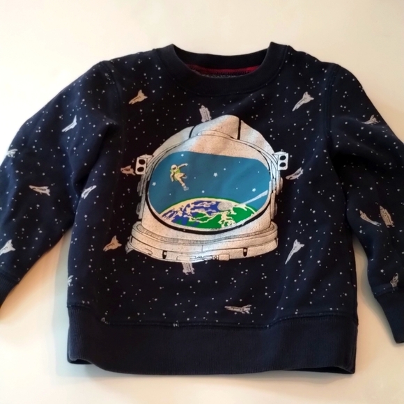 Mini Boden Navy Space Helmet Sweatshirt - Picture 1 of 8
